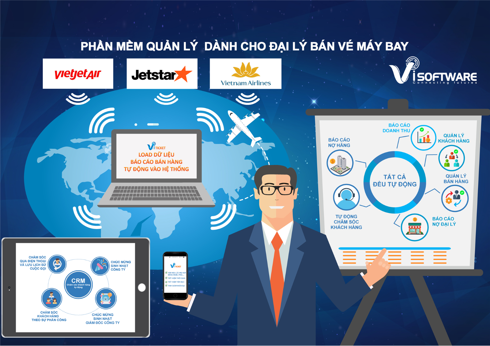 Phần mềm quản lý bán vé máy bay - ViTicket