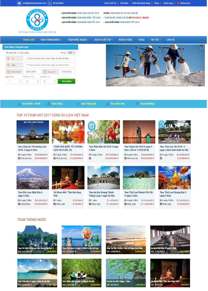 Website du lịch - Mã 003