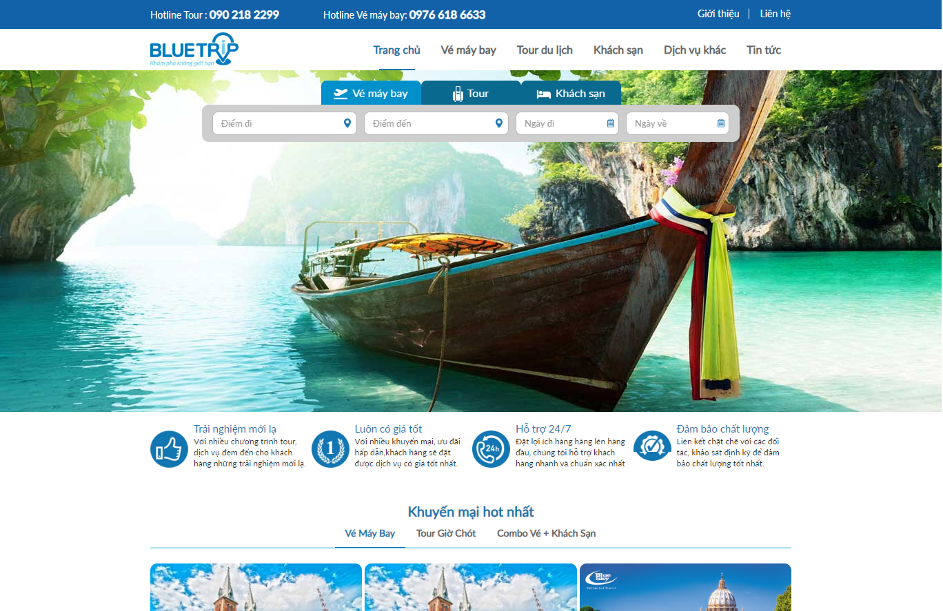 Website du lịch - Mã 011