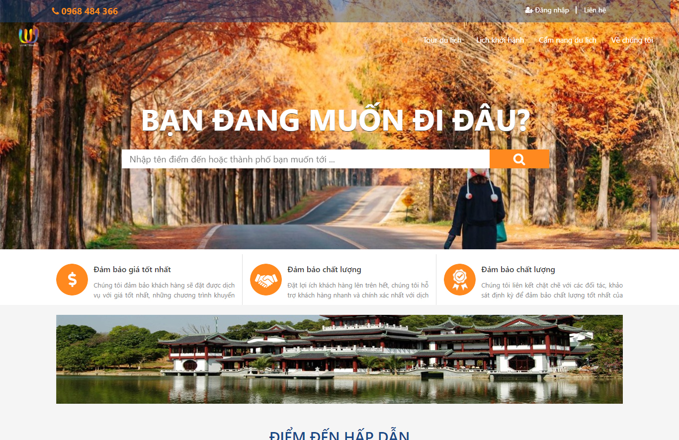 Website du lịch - Mã 010