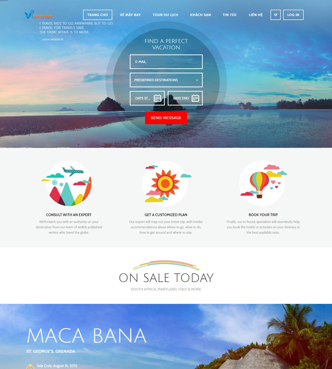 Website du lịch - Mã 005