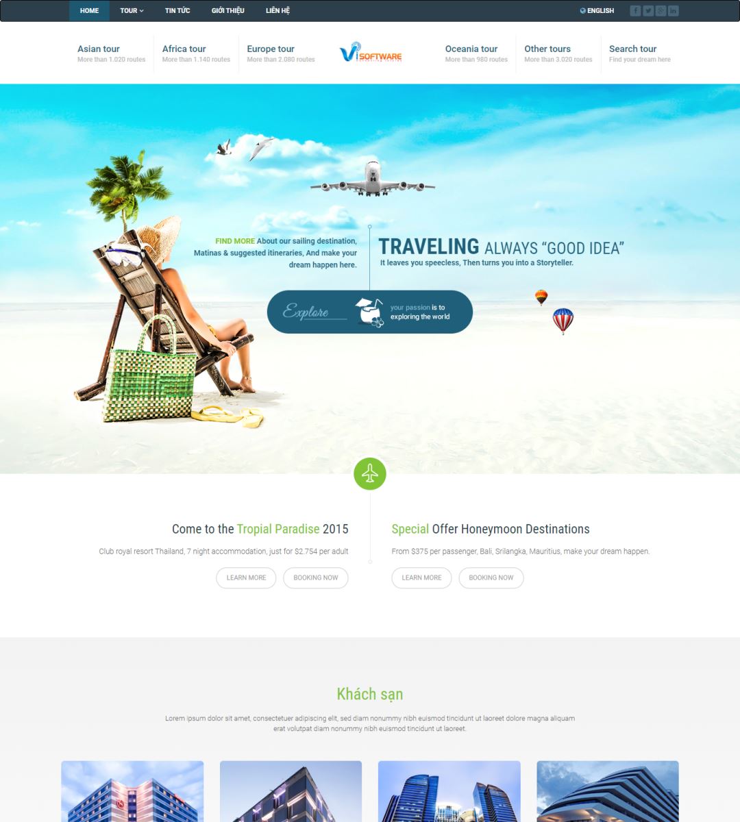 Website du lịch - Mã 006
