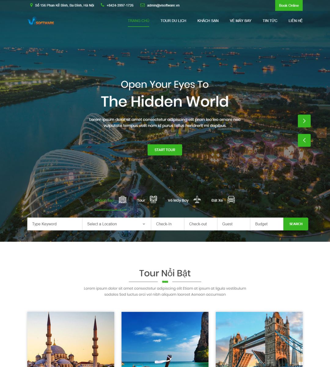 Website du lịch - Mã 007