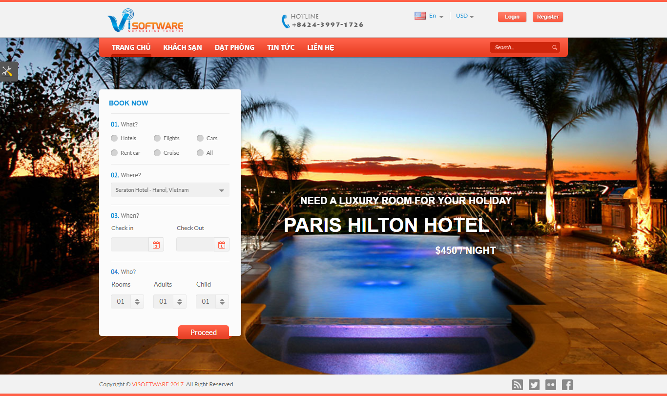 Website du lịch - Mã 008